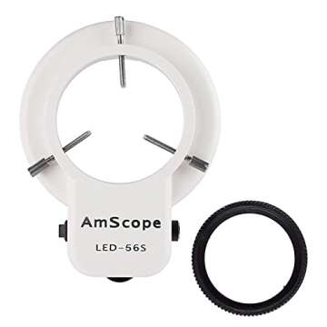 AmScope LED-56S-ZK 56 Microscope Ring Light LED Ring Light Illuminator with Dimmer for Stereo Microscope