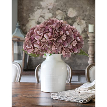 DILATATA 4 Pcs Dried Touch Hydrangeas for Home Decor