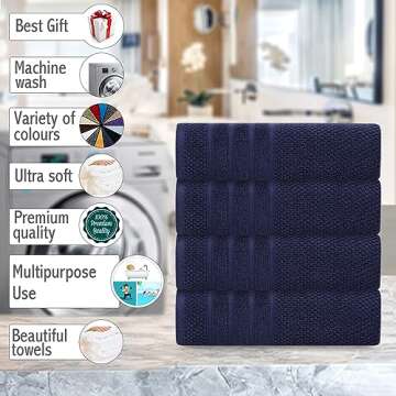 CRAFTBERRY Bath Towels Set-100% Cotton-2 Bath Towels, 2 Hand Towels & 2 Washcloths-Large, Quick Dry, Absorbent, Plush, Soft-Home, Gym, Yoga, Spa, Hotel, Pool, Shower Towels- Luxury Bathroom Towels