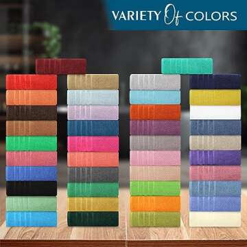 CRAFTBERRY Bath Towels Set-100% Cotton-2 Bath Towels, 2 Hand Towels & 2 Washcloths-Large, Quick Dry, Absorbent, Plush, Soft-Home, Gym, Yoga, Spa, Hotel, Pool, Shower Towels- Luxury Bathroom Towels