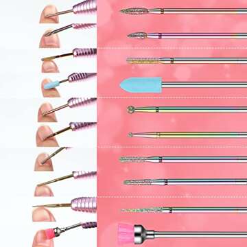 30 Pieces Nail Drill Bits Set 3/32 Inch Ceramic Efile Nail Drill Bits Diamond Cuticle Electric Nail File Carbide Cuticle Remover Bits for Home Salon Acrylic Gel Nail Manicure Pedicure Tools