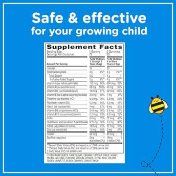 Zarbee's Kid's Complete Daily Multivitamin + Probiotic Gummies with Vitamins A B C D E & zinc for Digestive Health Easy To Chew, Natural Fruit 70 Count
