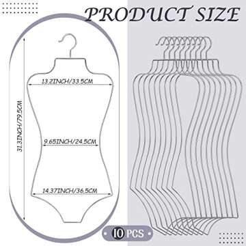 Lounsweer 10 Pack Lingerie Hangers Body Shape Display Hangers Metal Wire Bathing Suit Hangers Bikini...