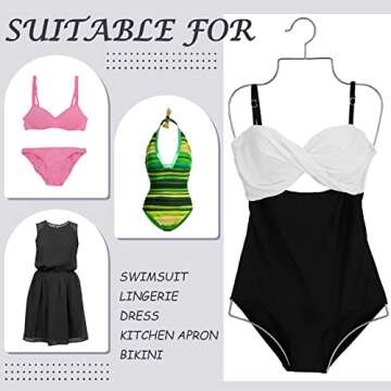 Lounsweer 10 Pack Lingerie Hangers Body Shape Display Hangers Metal Wire Bathing Suit Hangers Bikini Swimwear Hanging Rack Swimsuit Hanger for Bra Boutique Closet (Silver)