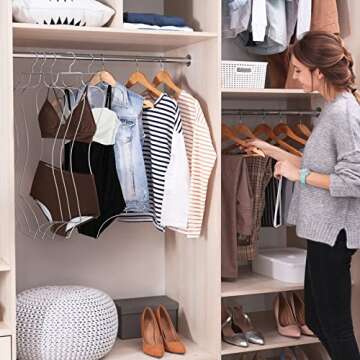 Lounsweer 10 Pack Lingerie Hangers Body Shape Display Hangers Metal Wire Bathing Suit Hangers Bikini Swimwear Hanging Rack Swimsuit Hanger for Bra Boutique Closet (Silver)