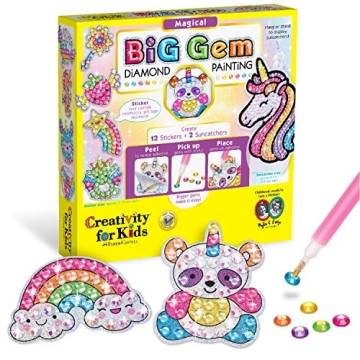 Creativity for Kids Big Gem Diamond Painting Kit - Magical Stickers & Suncatcher DIY Set for Ages 6-...