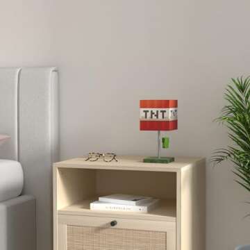 Minecraft TNT Block 14-Inch Desk Lamp with 3D Creeper Puller | LED Lamp