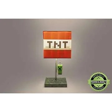 Minecraft TNT Block 14-Inch Desk Lamp with 3D Creeper Puller | LED Lamp