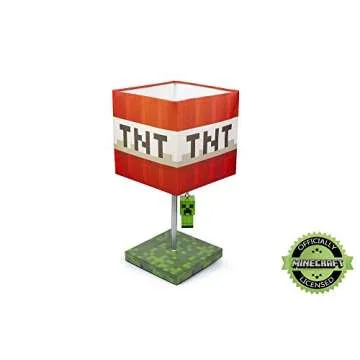 Minecraft TNT Block 14-Inch Desk Lamp with 3D Creeper Puller | LED Lamp