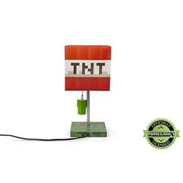 Minecraft TNT Block 14-Inch Desk Lamp with 3D Creeper Puller | LED Lamp