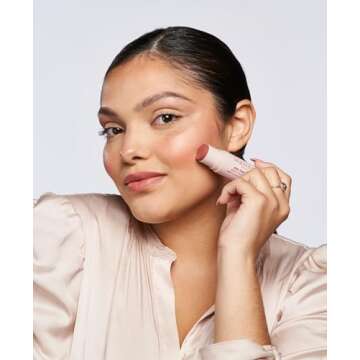 Wander Beauty On-the-Glow Blush and Illuminator - Bare/Nude Glow - 7-in-1 Hydrating Cream Blush & Highlighting Stick - Stick Blush for Cheeks, Lip, Face & Body - Highlighter Makeup & Blush - 0.4 oz