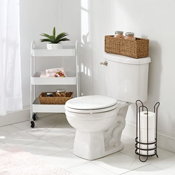 mDesign Woven Seagrass Bathroom Storage Organizer for Rolls