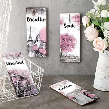 Gerrii Elegant Pink and Grey Bathroom Decor Set