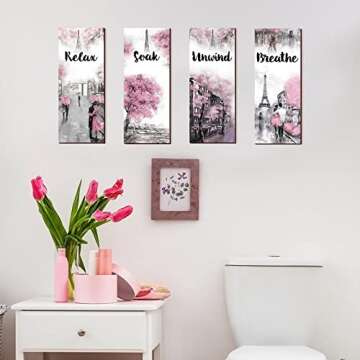 Gerrii Elegant Pink and Grey Bathroom Decor Set