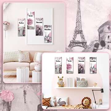 Gerrii Elegant Pink and Grey Bathroom Decor Set