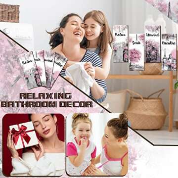 Gerrii Elegant Pink and Grey Bathroom Decor Set