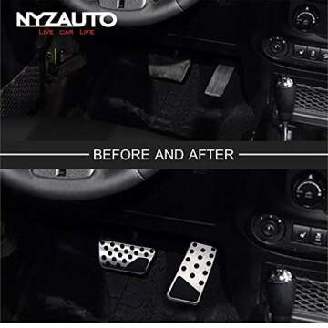 NYZAUTO Non-Slip Foot Pedal Pads for Jeep Wrangler 2007-2018 JK JKU