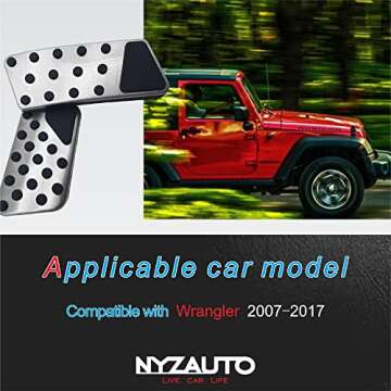 NYZAUTO Non-Slip Foot Pedal Pads for Jeep Wrangler