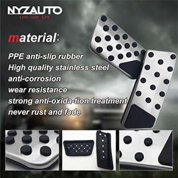 NYZAUTO Non-Slip Foot Pedal Pads for Jeep Wrangler
