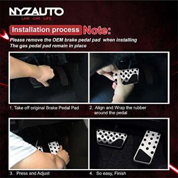 NYZAUTO Non-Slip Foot Pedal Pads for Jeep Wrangler