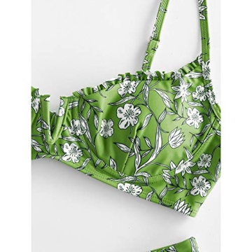 Stylish ZAFUL Women's Underwire Floral High Cut Bikini