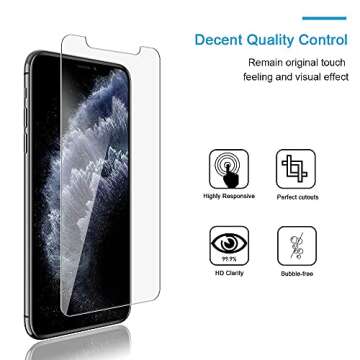 HATOSHI 3 Pack Screen Protector Designed for iPhone 11 Pro, iPhone XS, iPhone X Tempered Glass Film-...
