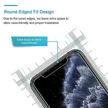 HATOSHI 3 Pack Screen Protector Designed for iPhone 11 Pro, iPhone XS, iPhone X Tempered Glass Film- Alignment Tray Easy Installation Case Friendly HD Clarity Bubble Free 9H Glass Screen 5.8-inch