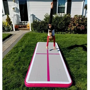 EZ GLAM Inflatable Gymnastics Tumble Track Mat - Durable & Portable