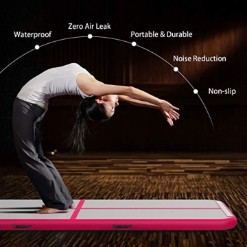 EZ GLAM Inflatable Gymnastics Tumble Track Mat - Durable & Portable