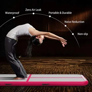 EZ GLAM Inflatable Gymnastics Tumble Track Mat - Durable & Portable