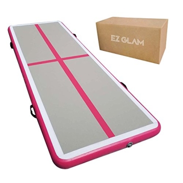 EZ GLAM Inflatable Gymnastics Tumble Track Mat - Durable & Portable