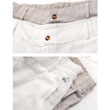 Hooever Women's Lightweight Linen Wide Leg Pants