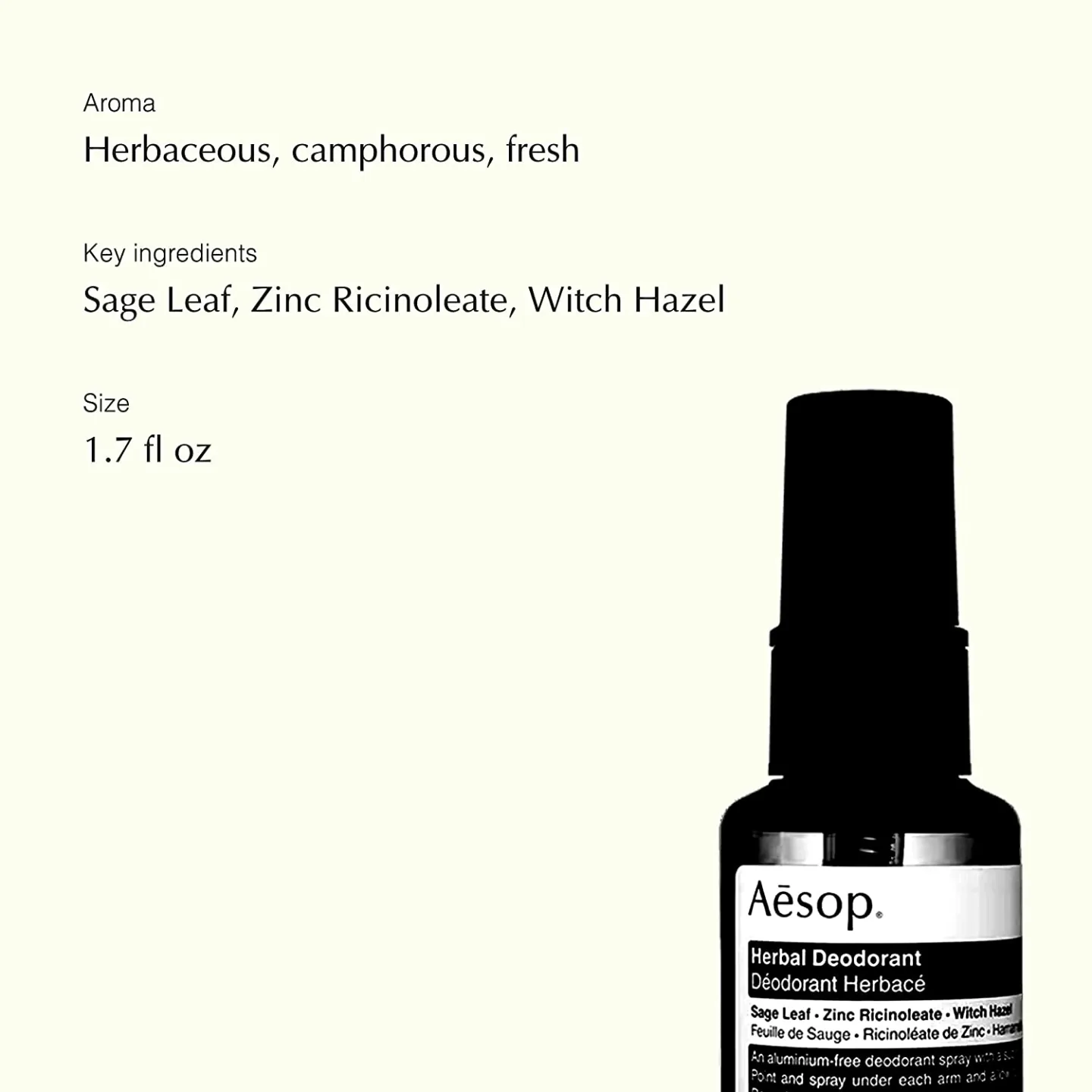 Aesop Herbal Deodorant 1.7 fl oz - Vegan & Cruelty-Free