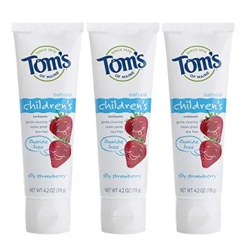 Tom's of Maine Natural Children's Fluoride-Free Toothpaste - Silly Strawberry Flavor, 4.7 Oz, Pack o...