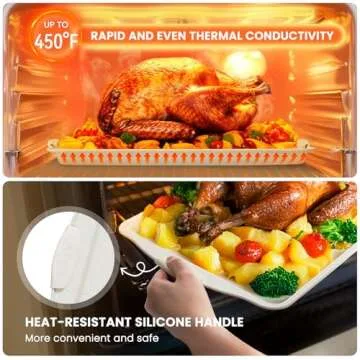 Kikcoin 22 PCS Nonstick Baking Pans Set, Stackable Bakeware Sets with Silicone Handles, 450°F Oven Safe Baking Sheet Set, Easy Release Cookie Sheets for Baking, Cream