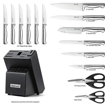 Premium McCook® Knife Set with Built-in Sharpener