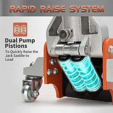 TONDA Low Profile Floor Jack - 2 Ton Aluminum Steel Hydraulic Jack with Dual Pump System