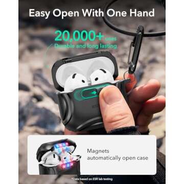 ESR Case for AirPods 4th Gen - HaloLock, USB-C, Black