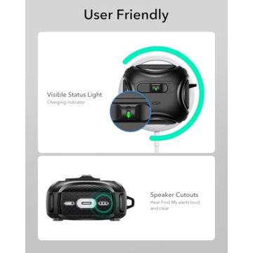 ESR Case for AirPods 4th Gen - HaloLock, USB-C, Black