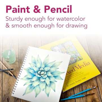 Strathmore 300 Series Mixed Media Paper Pad, Side Wire Bound, 5.5x8.5 inches, 40 Sheets (117lb/190g) - Artist Paper for Adults and Students - Watercolor, Gouache, Graphite, Ink, Pencil, Marker