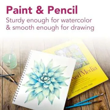 Strathmore 300 Series Mixed Media Paper Pad, Side Wire Bound, 5.5x8.5 inches, 40 Sheets (117lb/190g) - Artist Paper for Adults and Students - Watercolor, Gouache, Graphite, Ink, Pencil, Marker