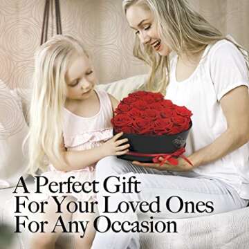 GLAMOUR BOUTIQUE 16 Flower Forever Heart Shape Box - Preserved Roses, Immortal Roses Gift for Her Rose Eternal Preserved Flowers for Mothers Day Women Valentines Day Gifts for Wife - Red