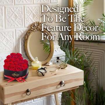 GLAMOUR BOUTIQUE 16 Flower Forever Heart Shape Box - Preserved Roses, Immortal Roses Gift for Her Rose Eternal Preserved Flowers for Mothers Day Women Valentines Day Gifts for Wife - Red