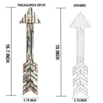 TREASURES DECK TreasuresDeck Wooden Arrow Wall Decor - Set of 2 ExtraLarge 16.7” x 2.5” Arrow Home Decor- Rustic Wall Decor Arrow, Fir Wood Arrows Farmhouse arrow decorations