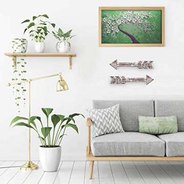 TREASURES DECK TreasuresDeck Wooden Arrow Wall Decor - Set of 2 ExtraLarge 16.7” x 2.5” Arrow Home Decor- Rustic Wall Decor Arrow, Fir Wood Arrows Farmhouse arrow decorations