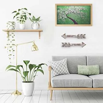 TREASURES DECK TreasuresDeck Wooden Arrow Wall Decor - Set of 2 ExtraLarge 16.7” x 2.5” Arrow Home Decor- Rustic Wall Decor Arrow, Fir Wood Arrows Farmhouse arrow decorations