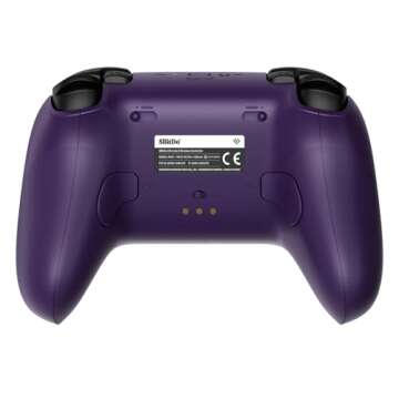 8Bitdo Ultimate 2 Wireless Controller for Windows & Android, Gaming Controller with TMR Joysticks, Switchable Hall Effect/Tactile Triggers, Motion Control, RGB Fire Ring, 8Speed Wireless Tech, Purple