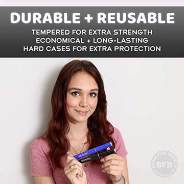 Crystal Nail Files with Case, Bona Fide Beauty Premium Swarovski Crystal Czech Glass Nail Files for Gentle Manicure Nail Care, File in Any Direction, Enjoy a Smooth Finish