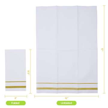 FOCUSLINE 200 Linen Feel Disposable Bathroom Napkins, Soft and Absorbent Paper Guest Towels, Cloth-L...