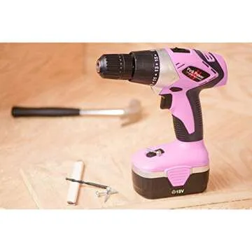 Stylish 18V Pink Power Drill Set for Women